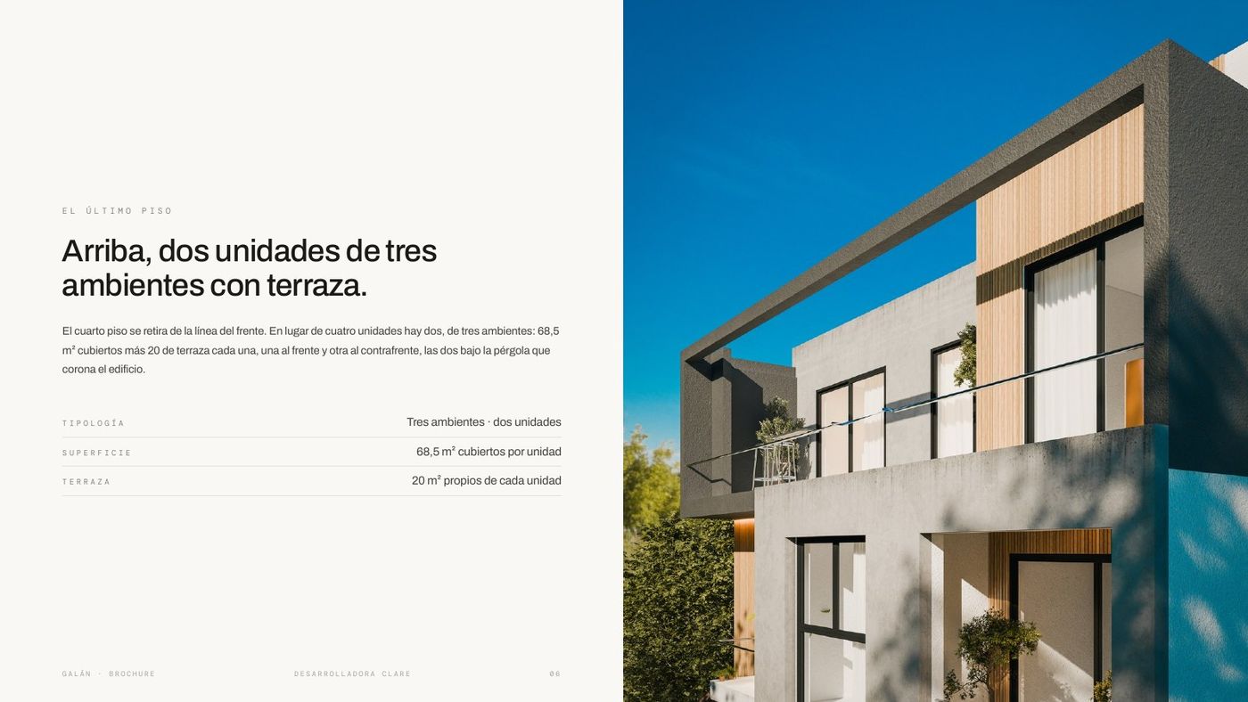 Brochure de Galán — unidades con terraza