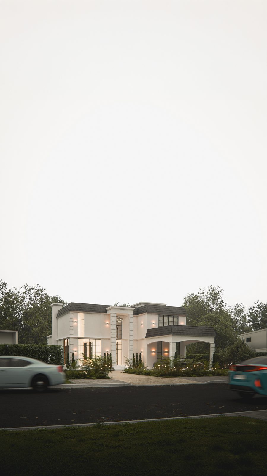 Casa Alexia desde la calle — al atardecer