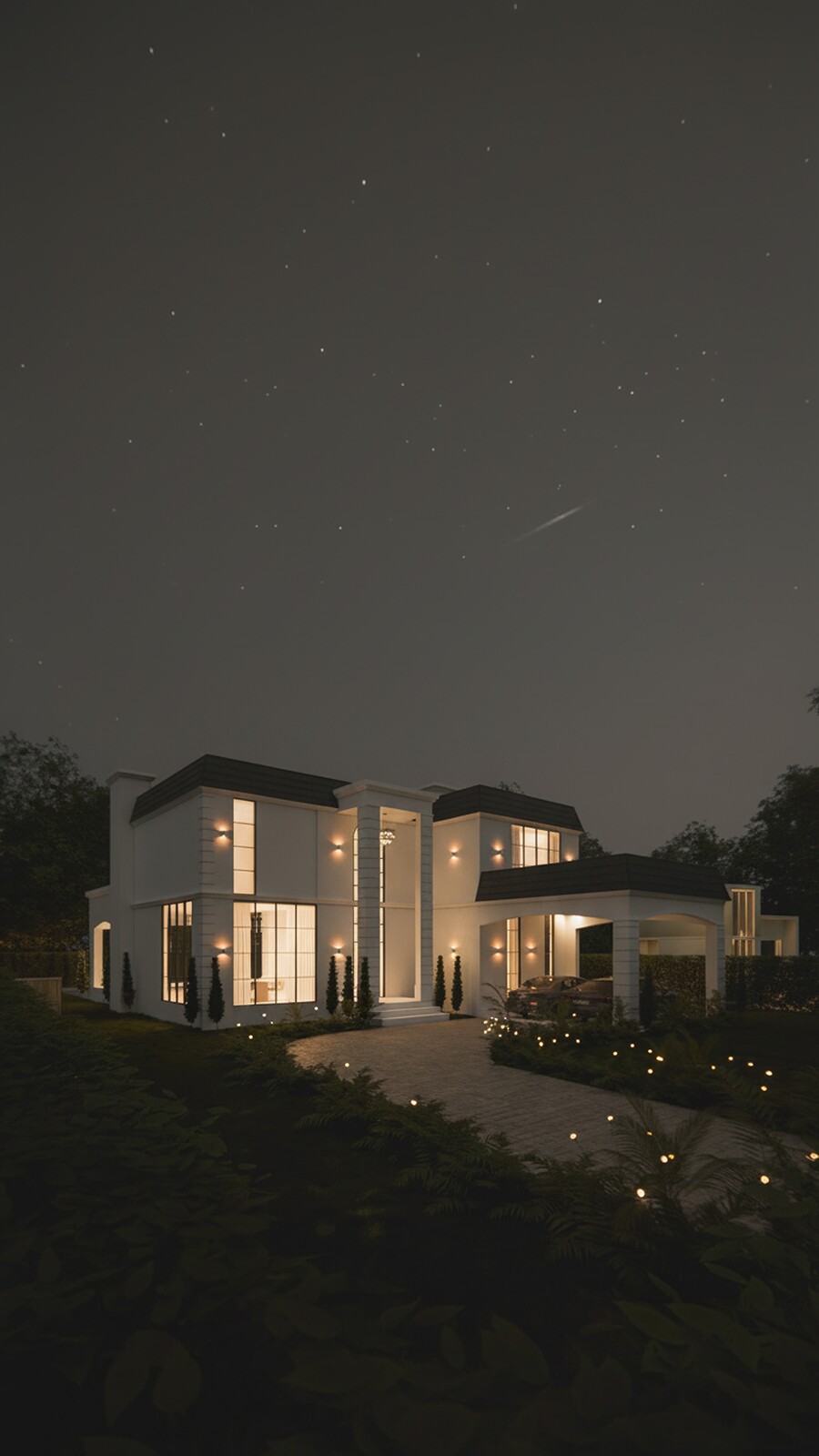 Casa Alexia, misma vista — de noche