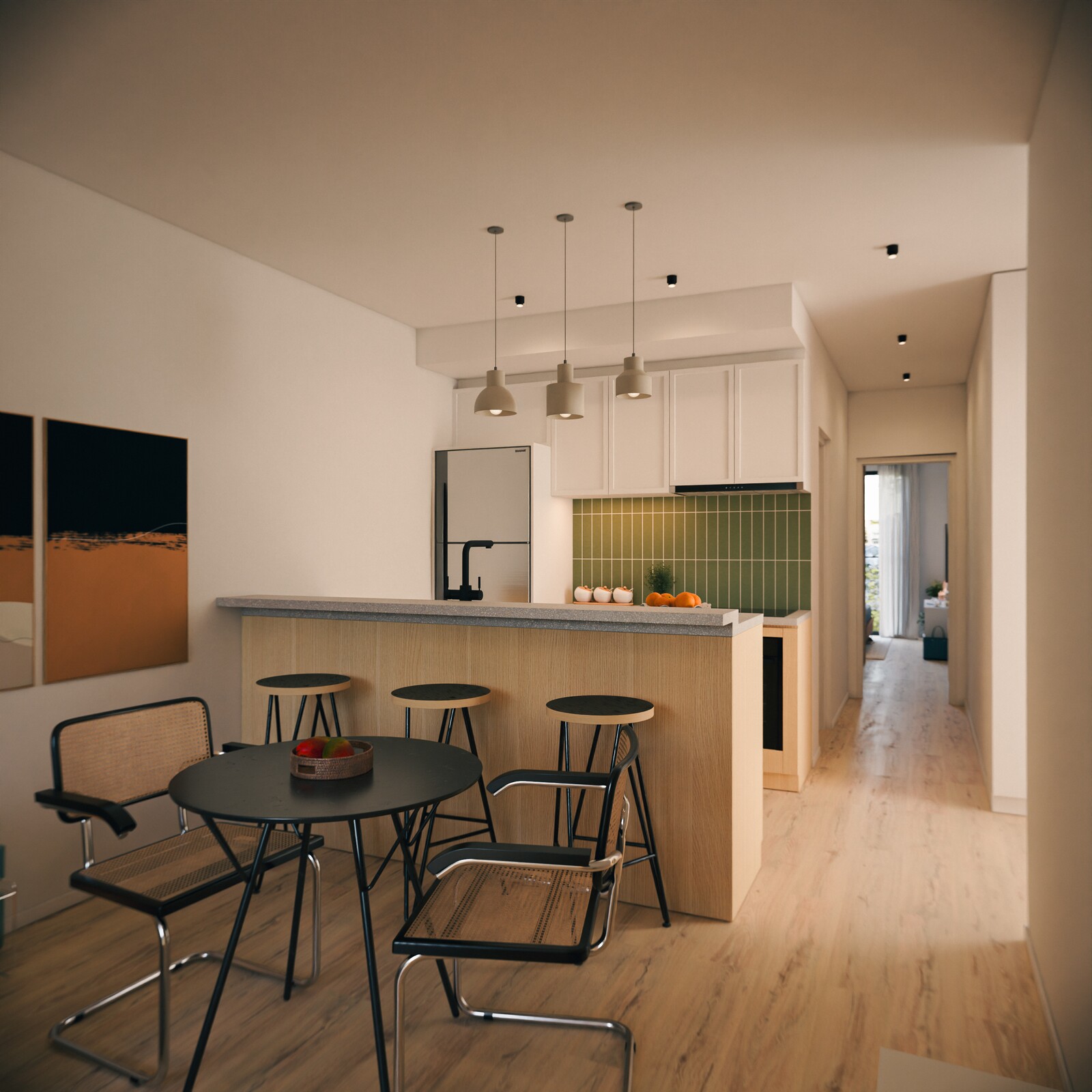 Cocina de un departamento de Polo